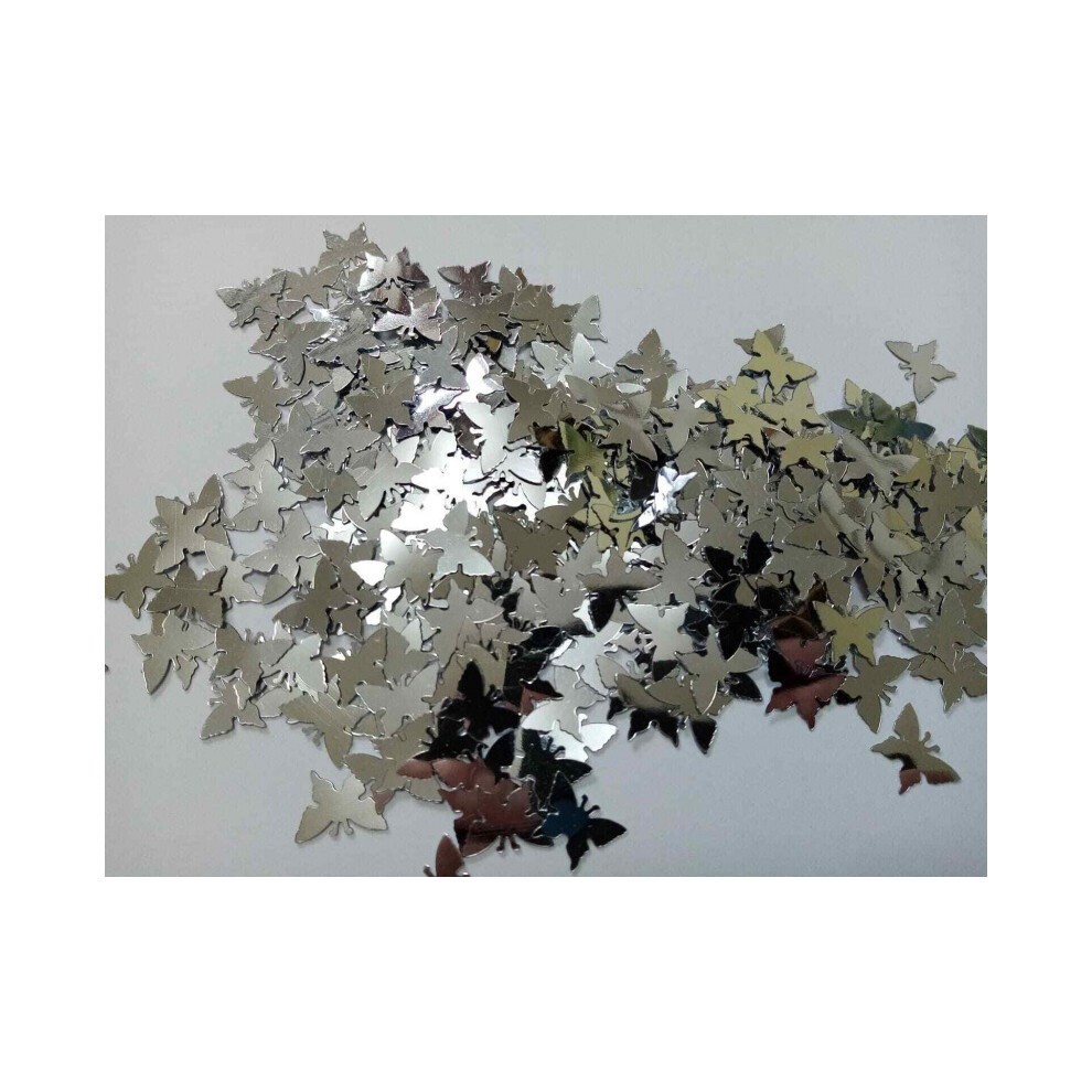 (Silver / Black) Butterfly Shaped Foil Table Scatter Confetti