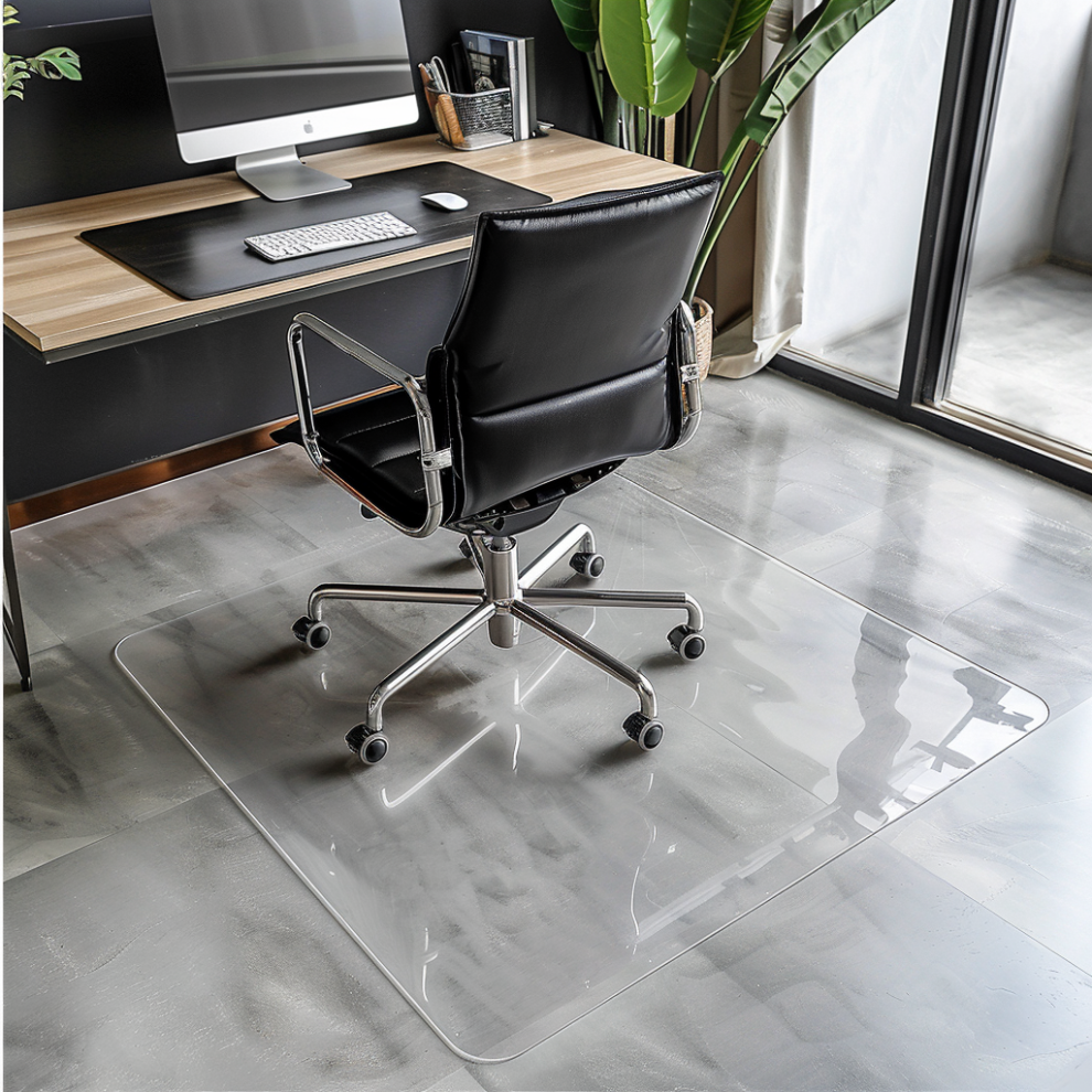 (120x120cm) PVC Non Slip Chair Mat Floor Protection Clear