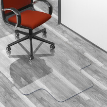 (90x120cm with lip) PVC Non Slip Chair Mat Floor Protection Clear
