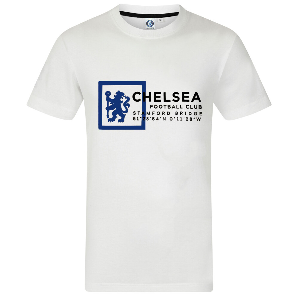 (White Stadium, Small) Chelsea FC Mens T-Shirt Graphic OFFICIAL Football Gift