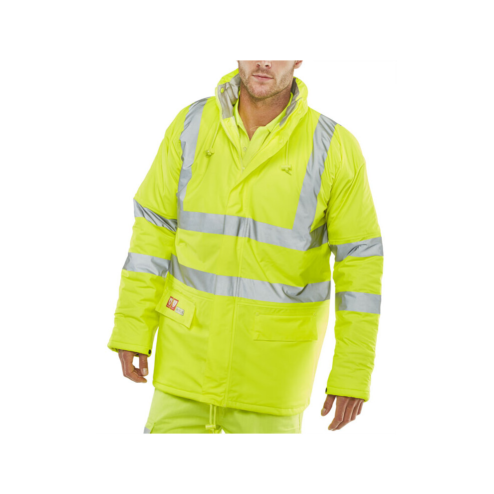 Beeswift Fire Retardant Hi-Vis Anti-Static Padded Jacket Saturn Yellow Xxxxl 5708217012315