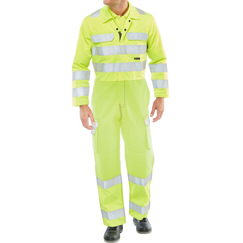 BEESWIFT ARC COMPLIANT HI-VIS BOILERSUIT SATURN YELLOW 40