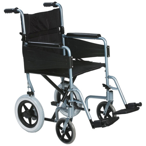 CLICK MEDICAL LIGHTWEIGHT TRANSIT WHEELCHAIR CHROME