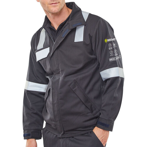 BEESWIFT ARC COMPLIANT WOVEN JACKET NAVY BLUE S
