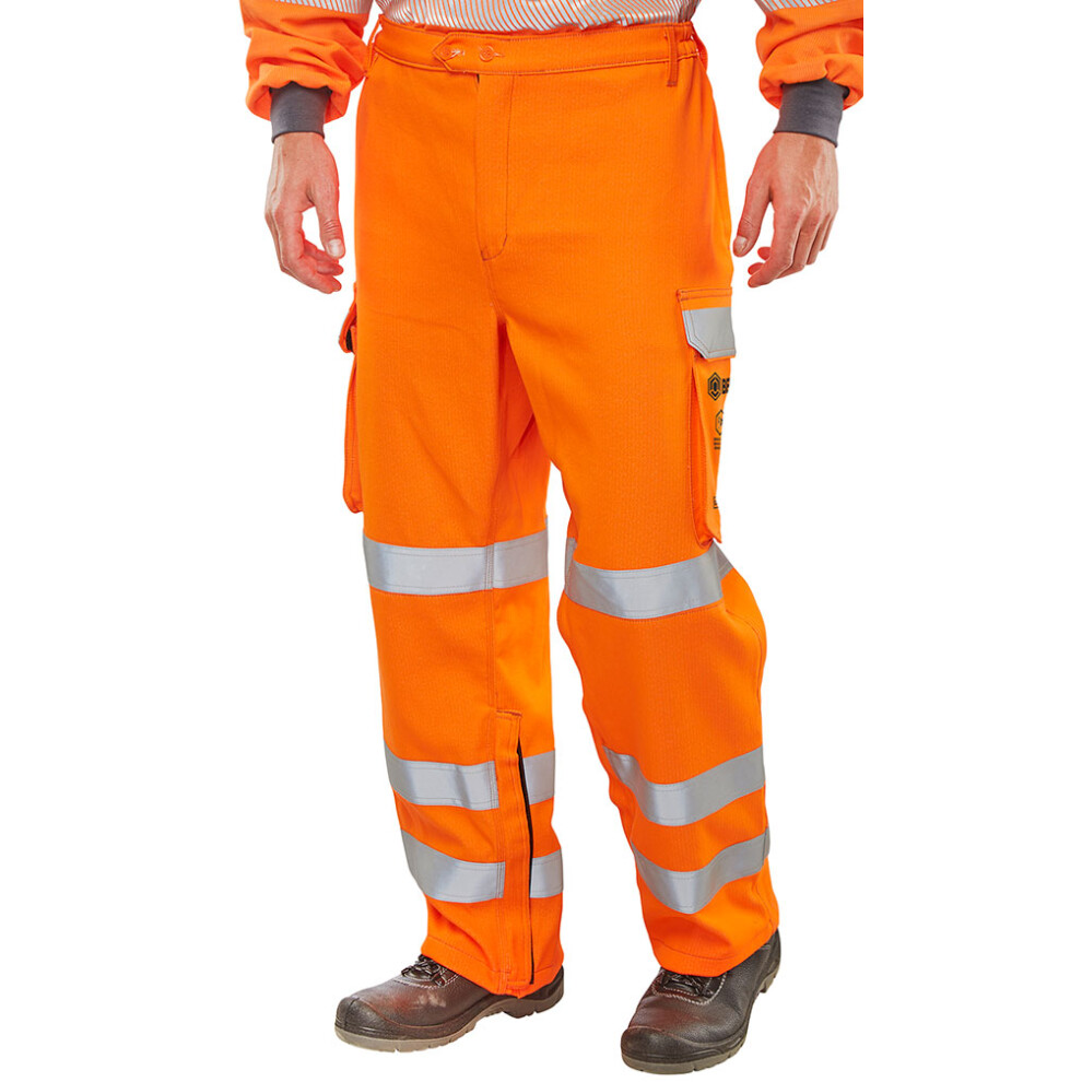 Beeswift Arc Compliant Hi-Vis Rail Spec Trousers Orange 42 5030566229596