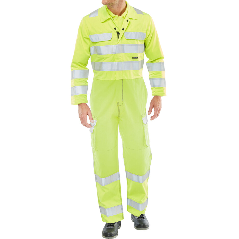 Beeswift Arc Compliant Hi-Vis Boilersuit Saturn Yellow 38 5030566248931