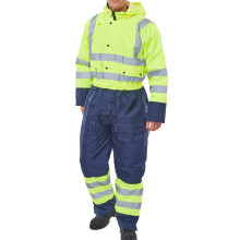 BEESWIFT THERMAL TWO-TONE HI-VIS WATERPROOF OVERALL SATURN YELLOW / NAVY 3XL