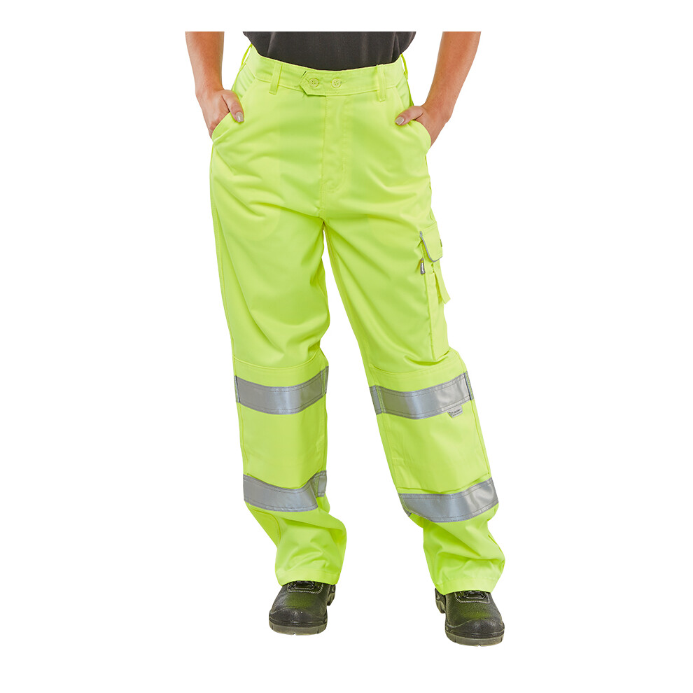 Beeswift Ladies Hi-Vis Trousers Saturn Yellow 34 5030566219351
