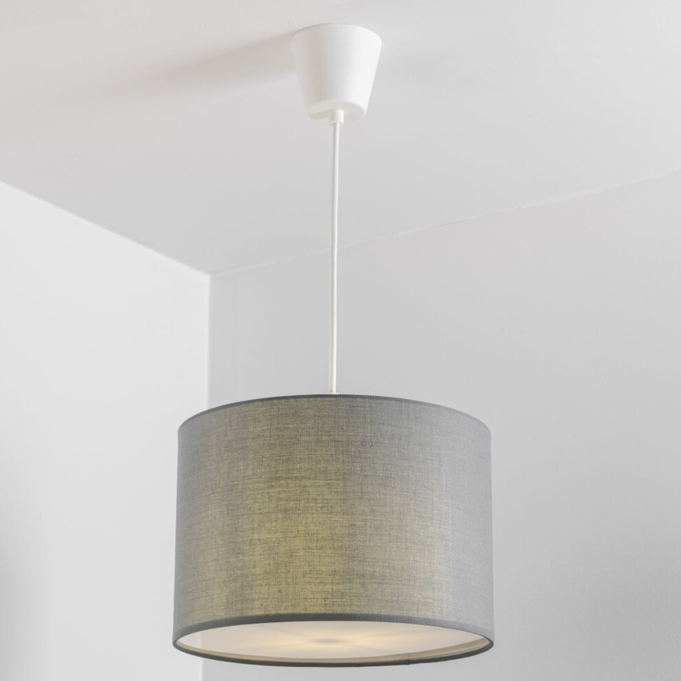 Cgc Lighting Grey Cgc Lucia Fabric Lamp Shade Solid Opal Diffuser Drum