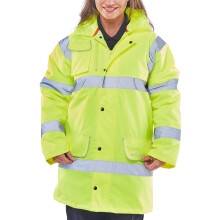 BEESWIFT HI-VIS FLEECE LINED TRAFFIC JACKET SATURN YELLOW 6XL