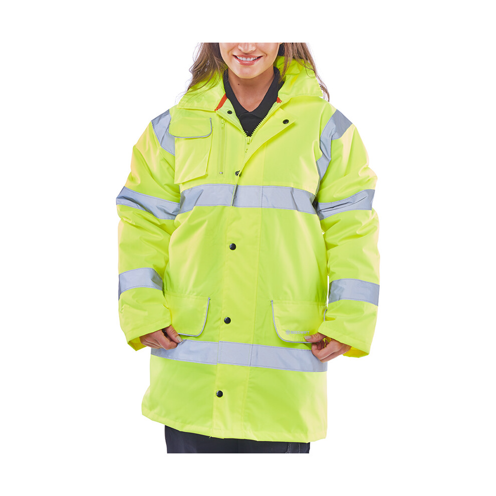 Beeswift Hi-Vis Fleece Lined Traffic Jacket Saturn Yellow 6XL 5030566220845