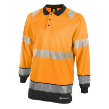 BEESWIFT DELTIC HI-VIS TWO TONE LONG SLEEVE POLO SHIRT ORANGE / BLACK S