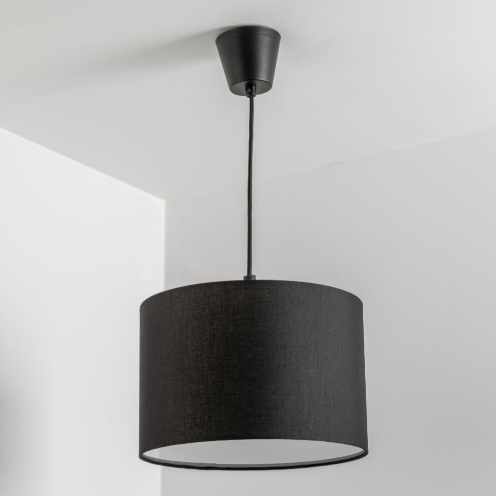 Cgc Lighting Black Cgc Lucia Fabric Lamp Shade Solid Opal Diffuser Drum