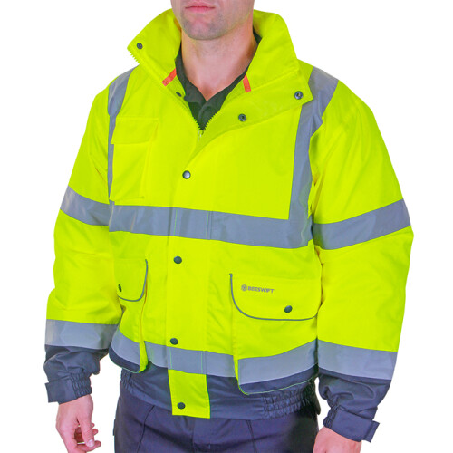 Beeswift - TWO TONE CONSTRUCTOR BOMBER JACKET - Saturn Yellow / Navy