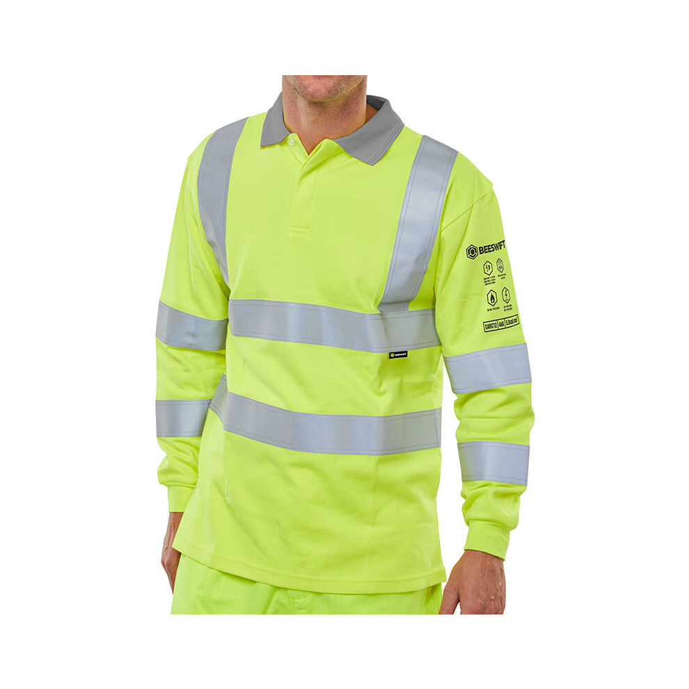 Beeswift Arc Compliant Hi-Vis Anti-Static Polo Shirt Saturn Yellow Xxxl 5030566235610