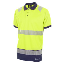 BEESWIFT DELTIC HI-VIS TWO TONE SHORT SLEEVE POLO SHIRT SATURN YELLOW / NAVY S