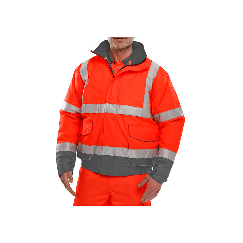Beeswift Two-Tone Hi-Vis Bomber Jacket Red/Grey 5XL 5030566246500