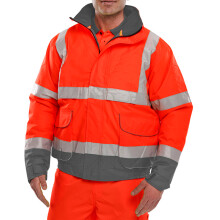 BEESWIFT TWO-TONE HI-VIS BOMBER JACKET RED/GREY 4XL