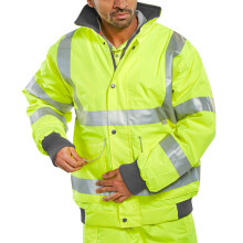 BEESWIFT SUPER BOMBER HI-VIS WATERPROOF JACKET SATURN YELLOW L