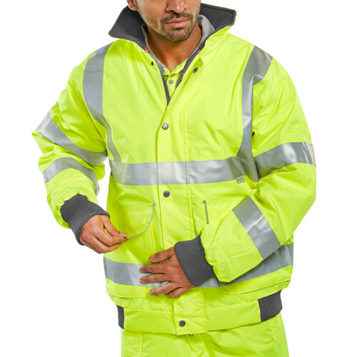 BEESWIFT SUPER BOMBER HI-VIS WATERPROOF JACKET SATURN YELLOW L
