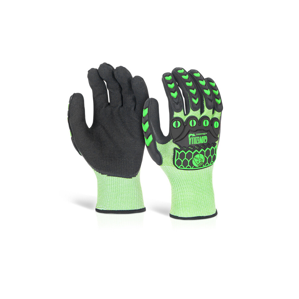 Beeswift Glovezilla Sandy Nitrile Coated Gloves Green Xxl 5030566350917