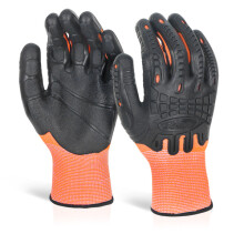 BEESWIFT GLOVEZILLA CUT RESISTANT FULLY COATED IMPACT GLOVES ORANGE S