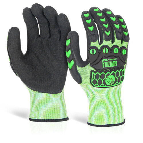BEESWIFT GLOVEZILLA FOAM NITRILE COATED GLOVES GREEN XL
