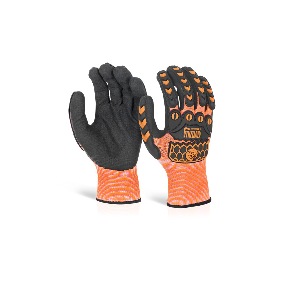 Beeswift Glovezilla Foam Nitrile Coated Gloves Orange L 5030566351112