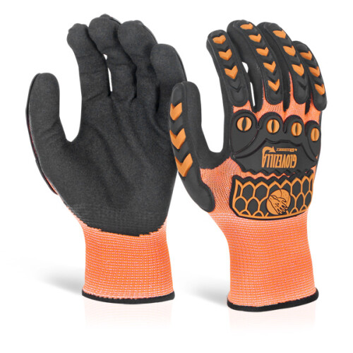 BEESWIFT GLOVEZILLA FOAM NITRILE COATED GLOVES ORANGE M