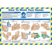 CLICK MEDICAL WASH YOUR HANDS POSTER WHITE