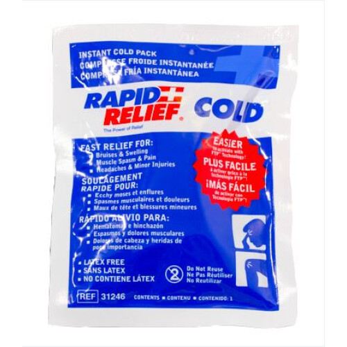 RAPID RELIEF INSTANT COLD PACK SMALLL 4"X 6"  WHITE 6"