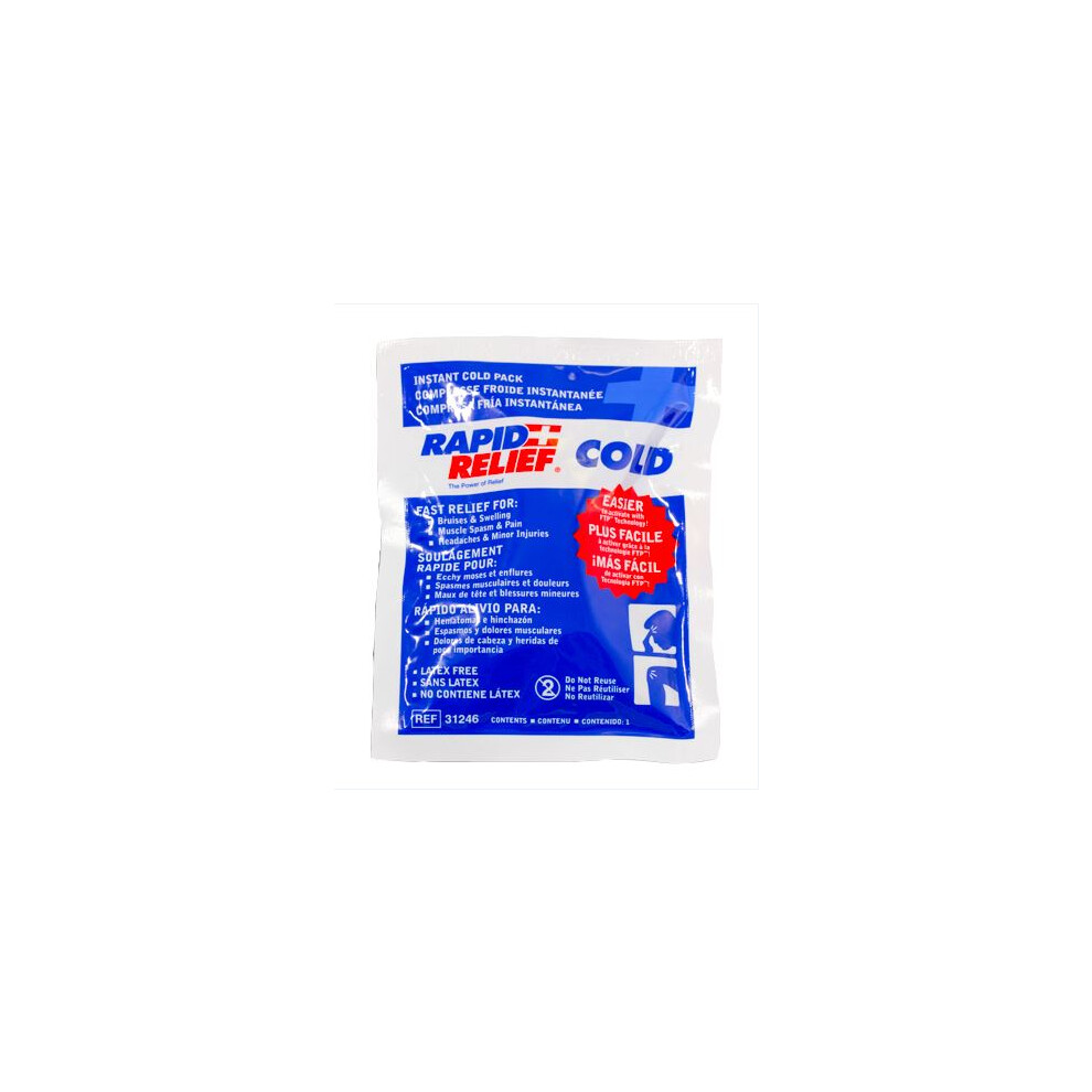 Rapidrelief Rapid Relief Instant Cold Pack Smalll 4"X 6" White 6"