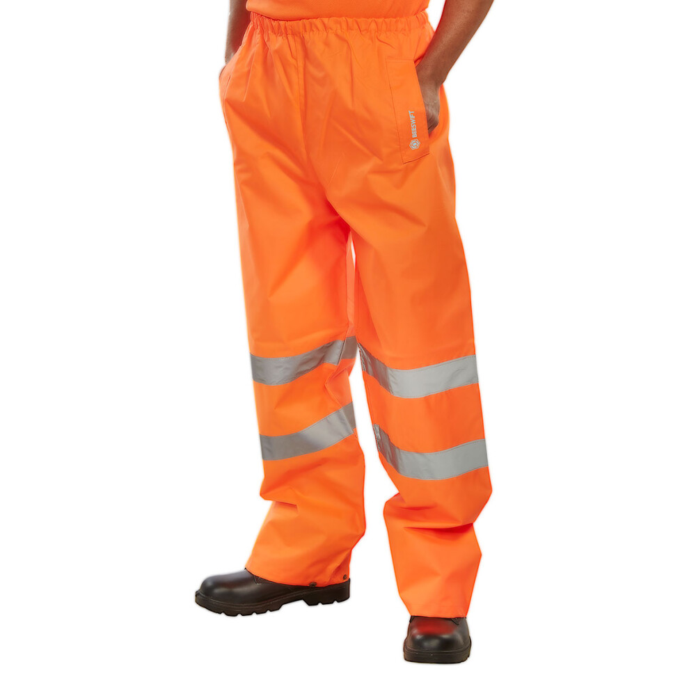 Beeswift Hi-Vis Waterproof Traffic Trousers Orange 4XL 5030566353390