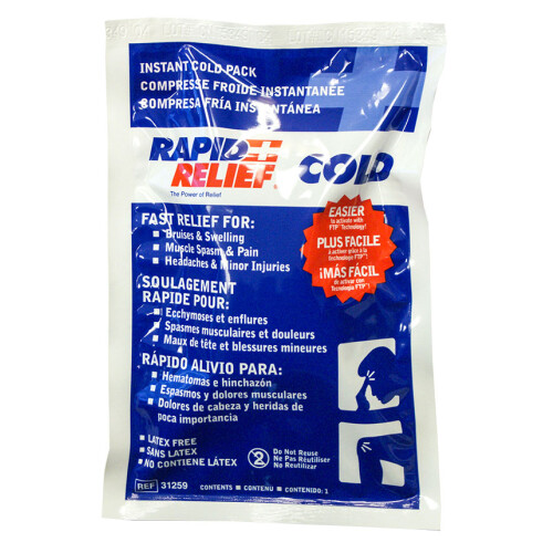 RAPID RELIEF INSTANT COLD PACK LARGE 5"X 9"  WHITE 9"