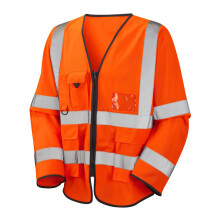 BEESWIFT HI-VIS LONG SLEEVE EXECUTIVE ID JERKIN ORANGE 3XL