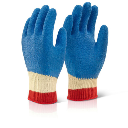 BEESWIFT REINFORCED LATEX GLOVES FULL CUFF BLUE L