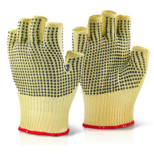 BEESWIFT REINFORCED FINGERLESS DOTTED GLOVES YELLOW 08