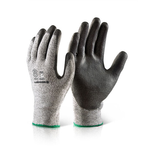 BEESWIFT PU COATED CUT LEVEL 5 GLOVES BLACK S