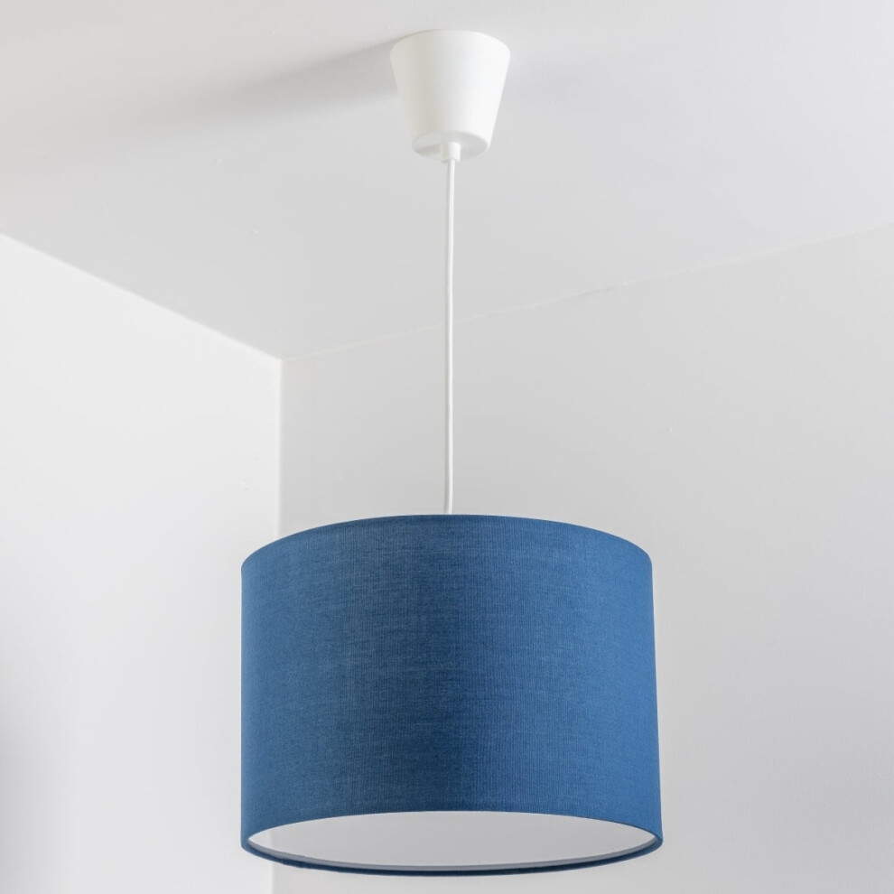 Cgc Lighting Blue Cgc Lucia Navy Fabric Lamp Shade Solid Opal Diffuser Drum