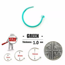 Nose Ring Surgical Steel Fake Nose Rings Hoop Lip Nose Rings GREEN