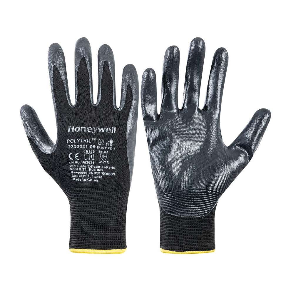 2232231 Polytril Palm-side Coated Black Gloves - Size 9