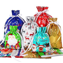 Christmas Bags for Presents, 30Pcs Drawstring Christmas Gift Bags Multipack Large Xmas Wrapping Bags Assorted Sizes for Presents Giving Party Favors