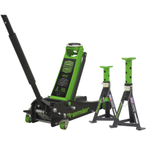 SEALEY - 3040AGCOMBO1 Trolley Jack 3t & Axle Stands (Pair) 3t per Stand Combo