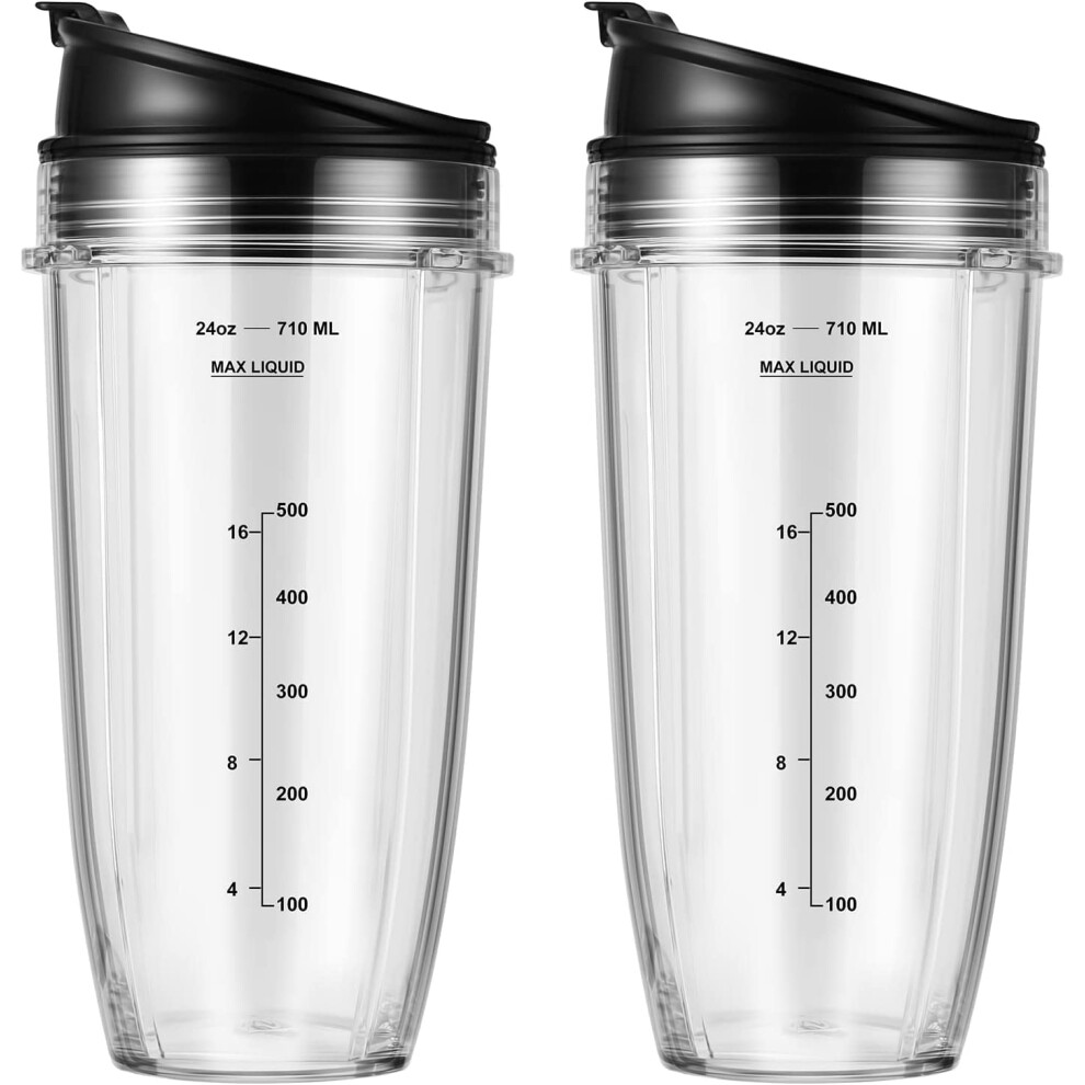 2 Pack 24oz Ninja Blender Cups with Sip Seal Lid Blender Replacement Parts Compatible with Nutri Ninja Auto IQ Series Blenders BL450 BL454 BL456 on OnBuy