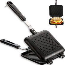 ZOOFOX Sandwich Maker, Grilled Sandwich and Panini Maker Pan with Non-Stick Plates, Stovetop Toasted Sandwich Maker Aluminum Flip Pan for Home