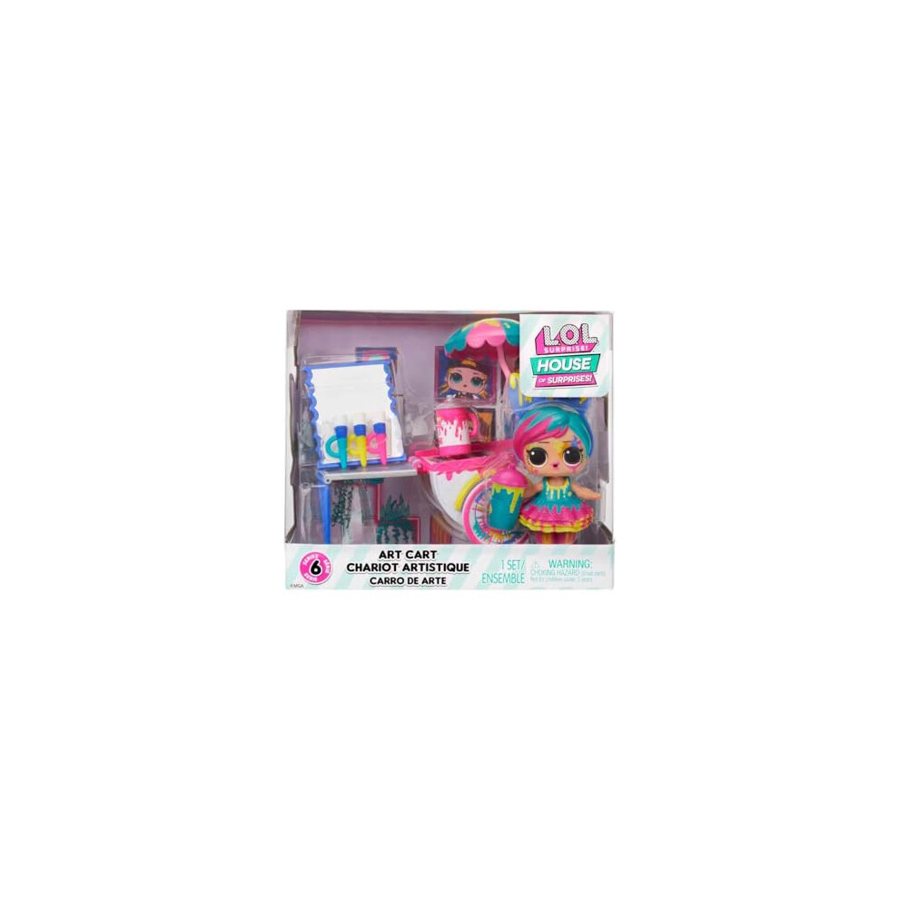 LOL Surprise OMG House of Surprises Playset - ART CART - Includes 3"/7.6cm Splatters Doll with 8 Surprises - For Collectors & Kids from Ages 4+