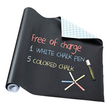Chalkboard Paper - 1 Roll Vinyl Blackboard Wall Chalk Bord Sticker, Giveaway of Free: 5 Colored Chalk & 1 Erasable White Chalk Marker - 17.5" x 78.7"