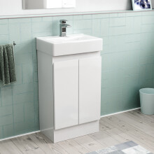 Nes Home 450mm Freestanding 2 doors Basin Vanity Unit  White Flat Pack