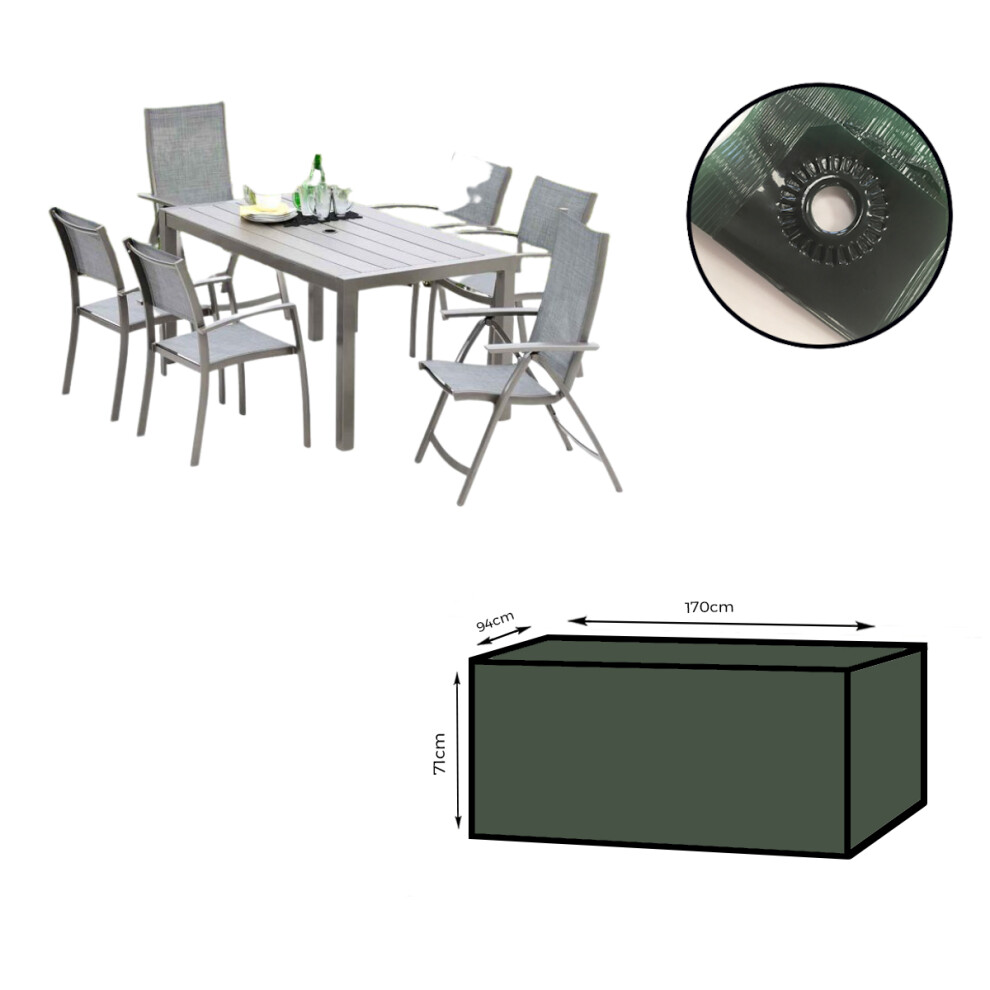 Yuzet XT 6 Seater Rectangular Table Cover  L170 x W94 x H71  100% Waterproof-image-OPC-PDZZJRV-NEW