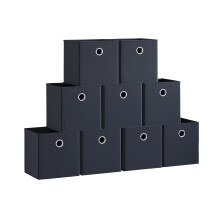 (Black, 9) Durham Basket Set Drawers Bookcase Organiser Box
